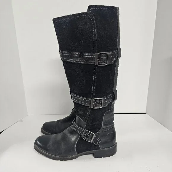 Ariat Highland Boots Moto Meets Equestrian Grunge Leather Black 9B - Picture 1 of 13